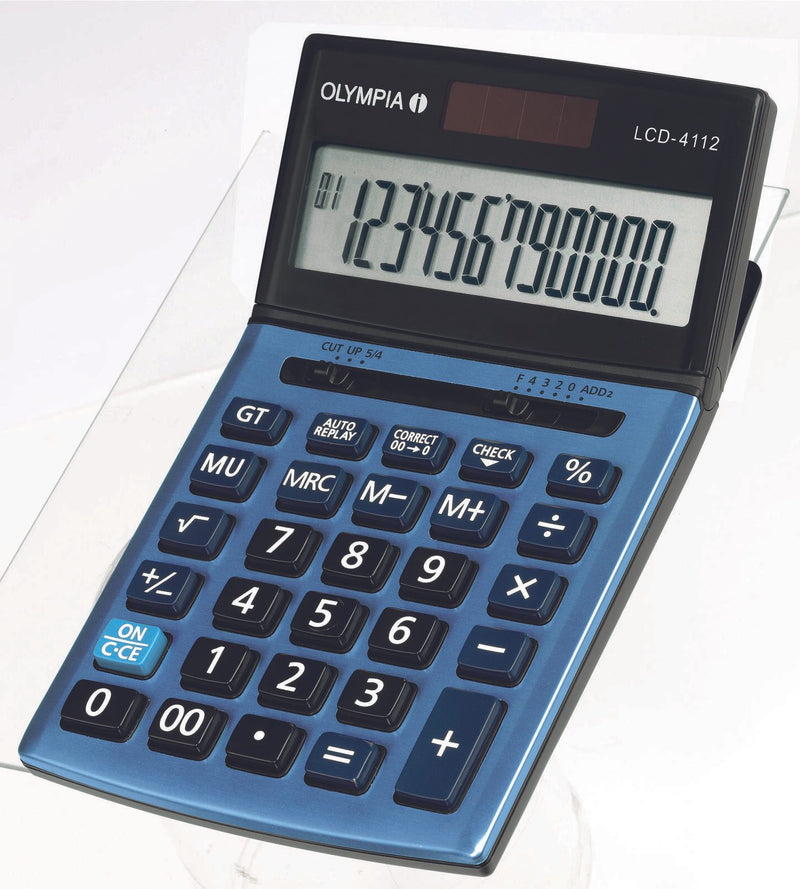 OLYMPIA Tischrechner LCD-4112 stahlblau/schwarz