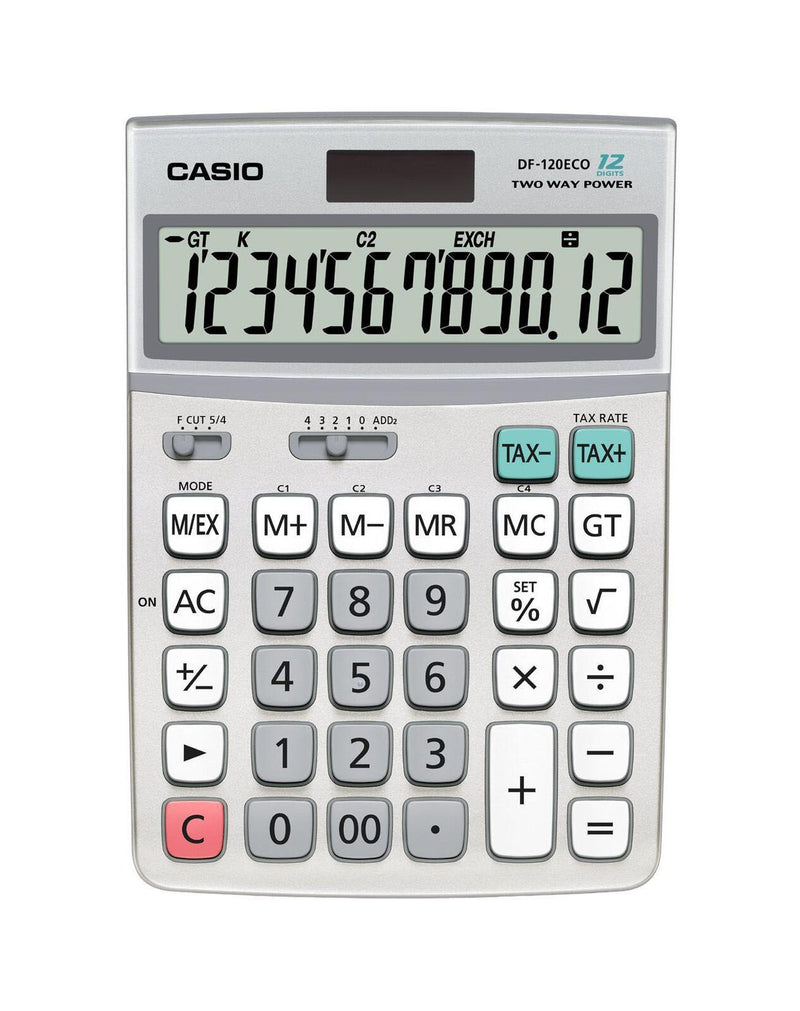 CASIO Tischrechner DF-120ECO silber