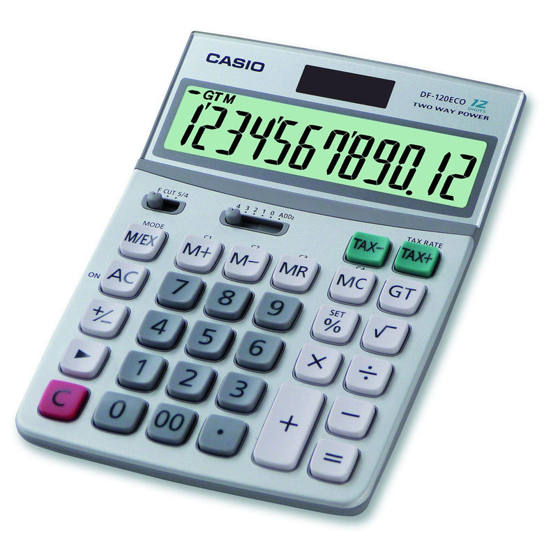 CASIO Tischrechner DF-120ECO silber