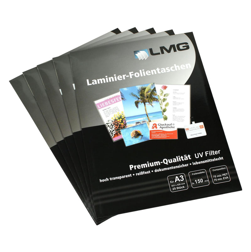 LMG Laminierfolien glänzend 150 mikron A3