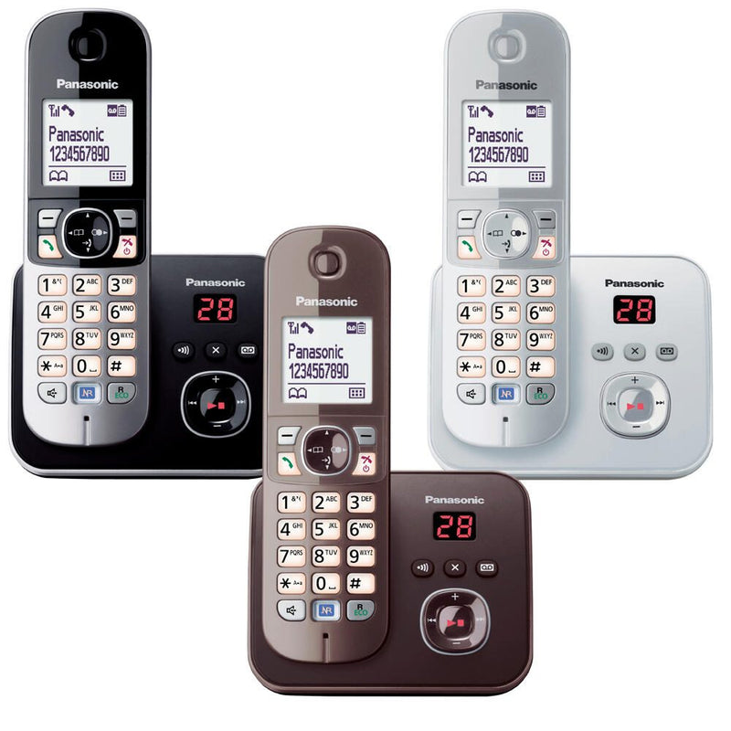 Panasonic Schnurloses Telefon mit Anrufbeantworter KX-TG6821GB schwarz-silber