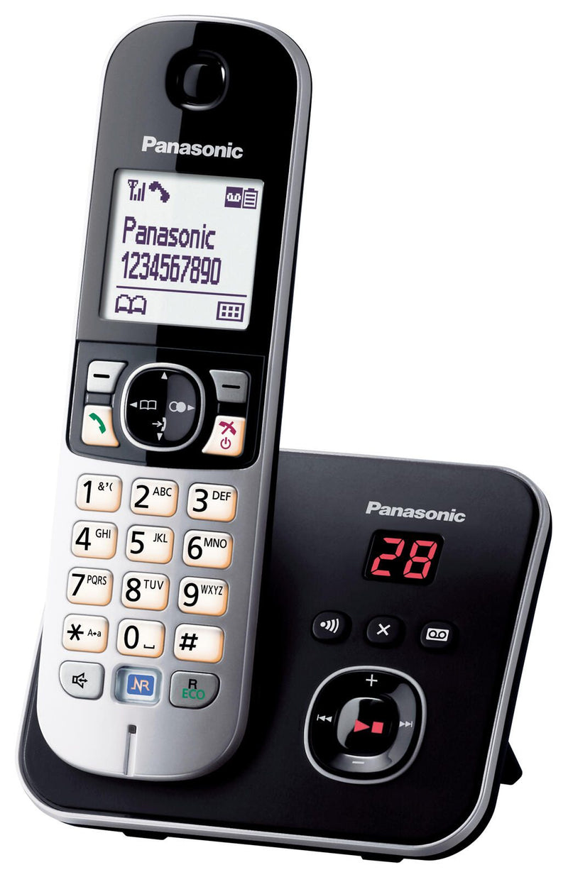 Panasonic Schnurloses Telefon mit Anrufbeantworter KX-TG6821GB schwarz-silber