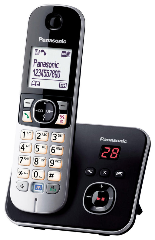 Panasonic Schnurloses Telefon mit Anrufbeantworter KX-TG6821GB schwarz-silber