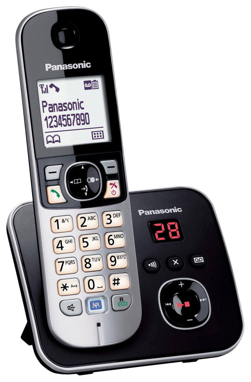 Panasonic Schnurloses Telefon mit Anrufbeantworter KX-TG6821GB schwarz-silber