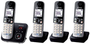 Panasonic Schnurloses Telefon-Set mit Anrufbeantworter KX-TG6824GB schwarz-silber