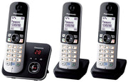 Panasonic Schnurloses Telefon-Set mit Anrufbeantworter KX-TG6823GB schwarz-silber