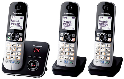 Panasonic Schnurloses Telefon-Set mit Anrufbeantworter KX-TG6823GB schwarz-silber