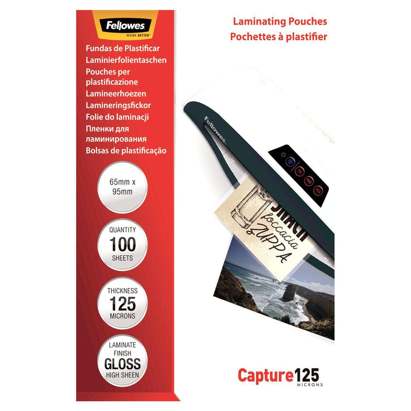 Fellowes Laminierfolien glänzend 6,5 x 9,5 cm 125 mikron