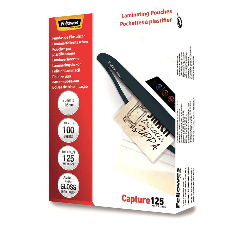 Fellowes Laminierfolien glänzend 7,5 x 10,5 cm 125 mikron