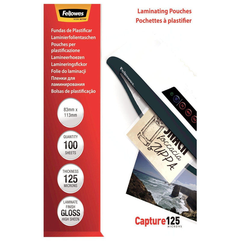 Fellowes Laminierfolien glänzend 8,3 x 11,3 cm 125 mikron