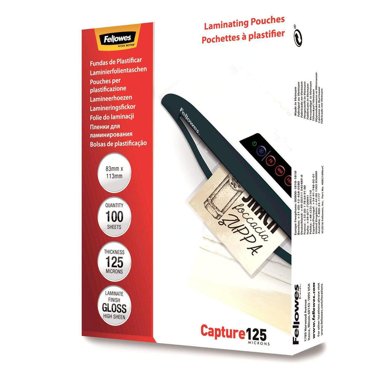 Fellowes Laminierfolien glänzend 8,3 x 11,3 cm 125 mikron
