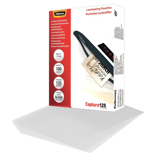 Fellowes Laminierfolien glänzend 8,3 x 11,3 cm 125 mikron