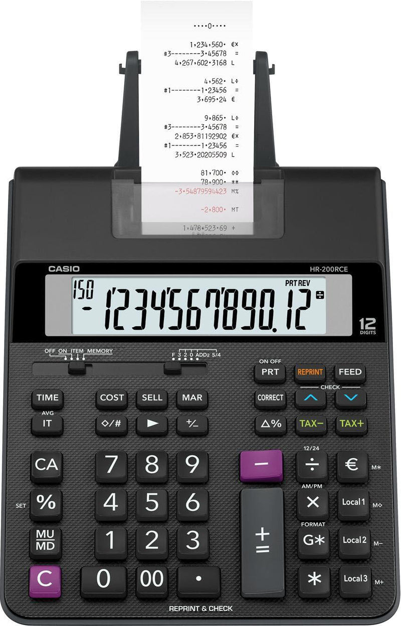 CASIO Tischrechner druckend HR-200RCE schwarz