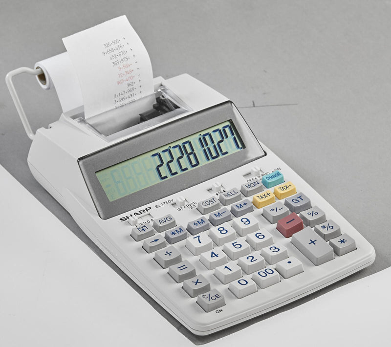 Sharp Tischrechner druckend EL-1750V lichtgrau