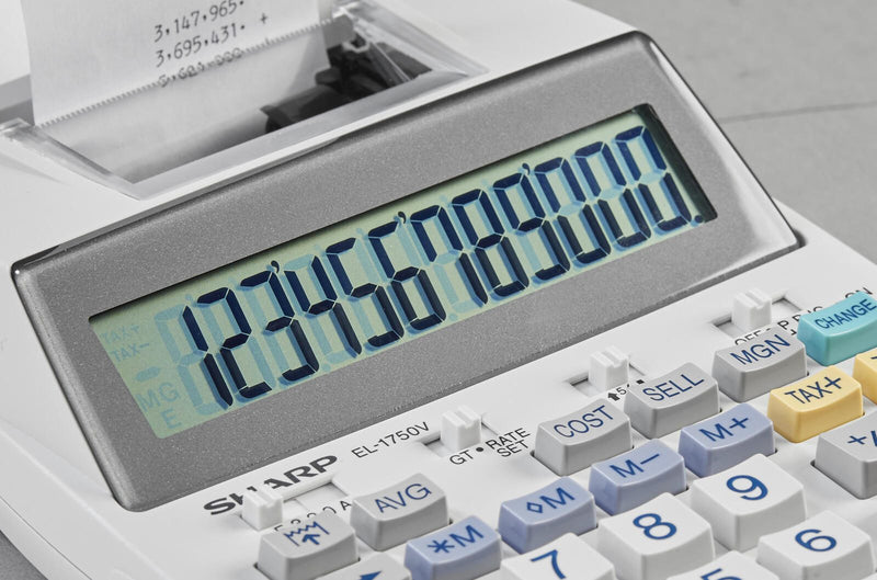 Sharp Tischrechner druckend EL-1750V lichtgrau