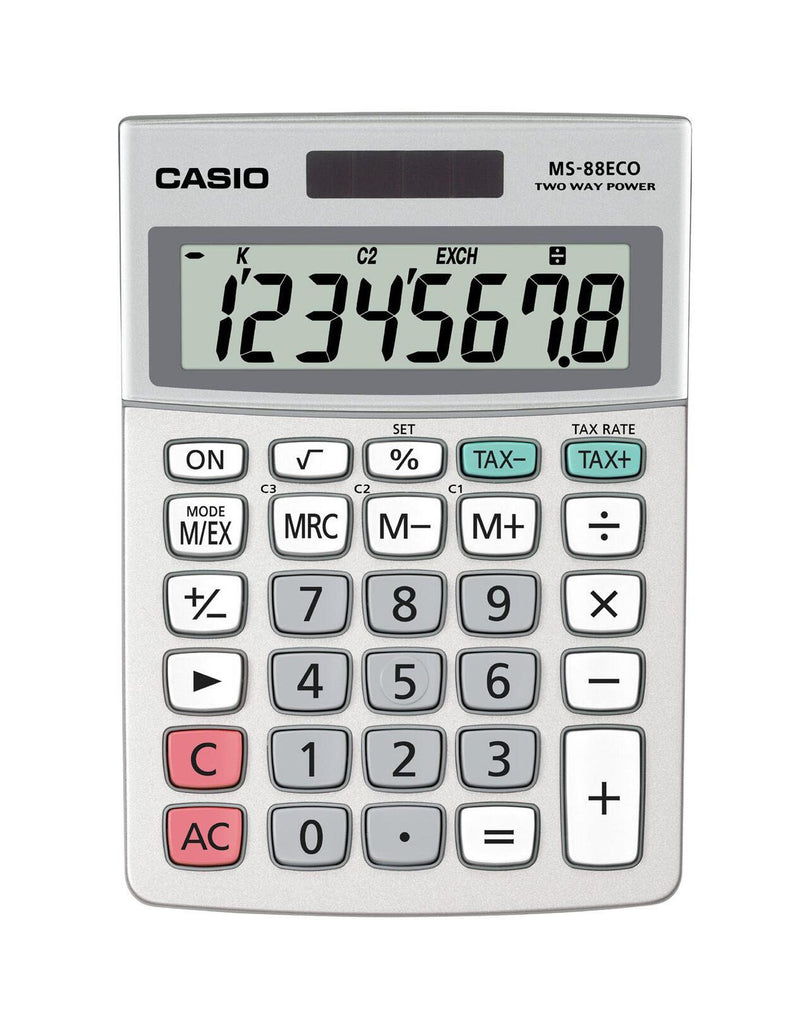 CASIO Tischrechner MS-88ECO silber
