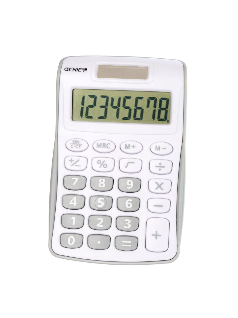 GENIE Taschenrechner 120 S weiß/silber-grau