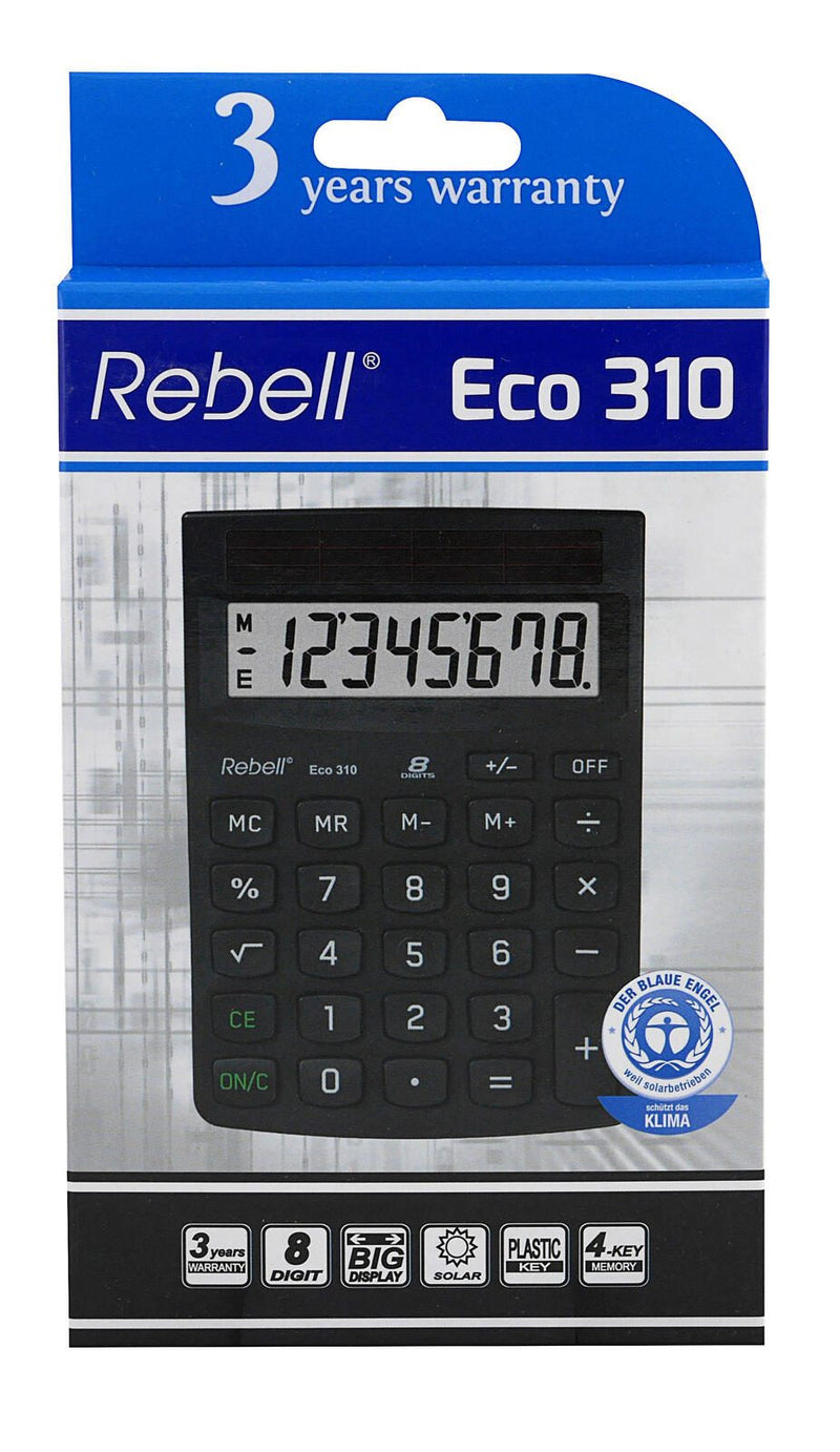 Rebell Tischrechner Eco 310 schwarz