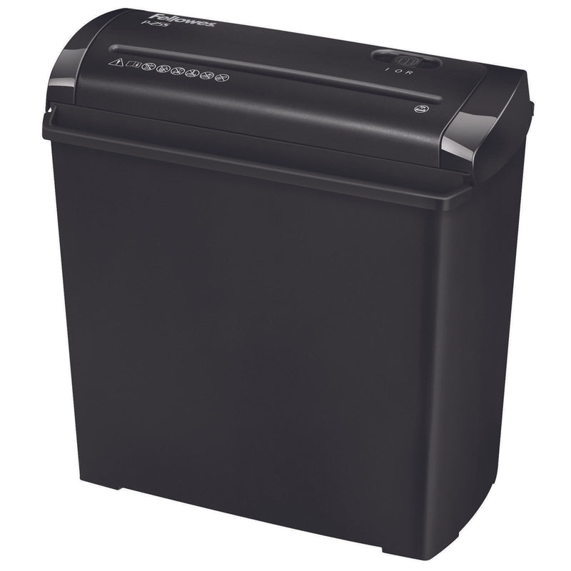 Fellowes Powershred P-25S Aktenvernichter mit Streifenschnitt bis 5 Blatt schwarz
