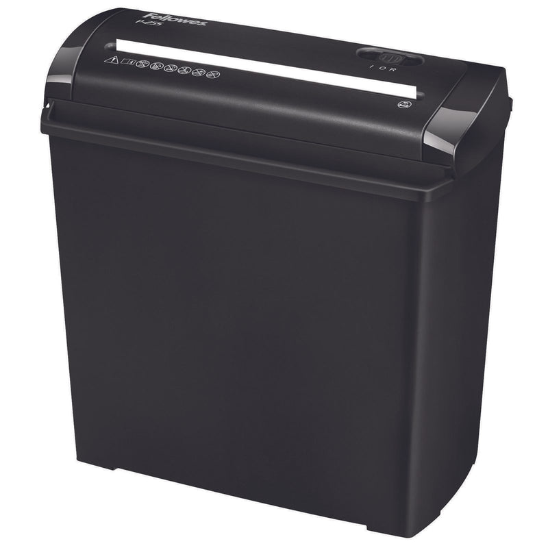 Fellowes Powershred P-25S Aktenvernichter mit Streifenschnitt bis 5 Blatt schwarz