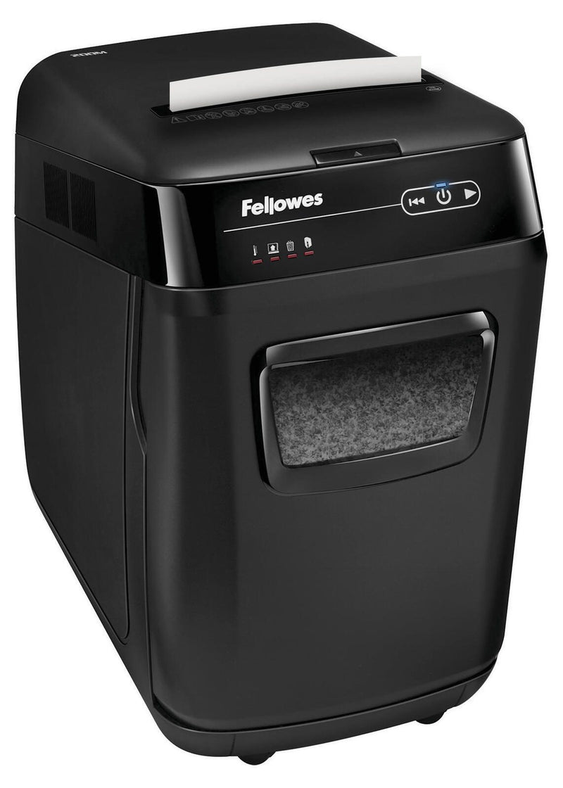 Fellowes AutoMax 200M Aktenvernichter mit Partikelschnitt bis 180 Blatt schwarz