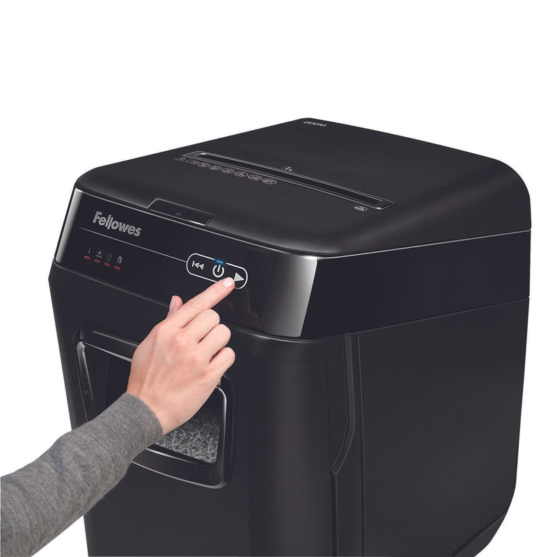 Fellowes AutoMax 200M Aktenvernichter mit Partikelschnitt bis 180 Blatt schwarz