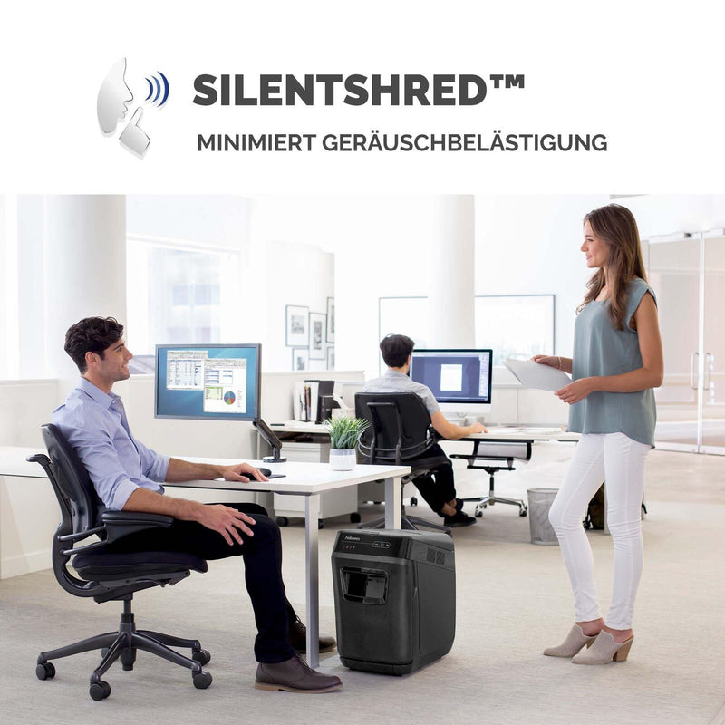 Fellowes AutoMax 200M Aktenvernichter mit Partikelschnitt bis 180 Blatt schwarz