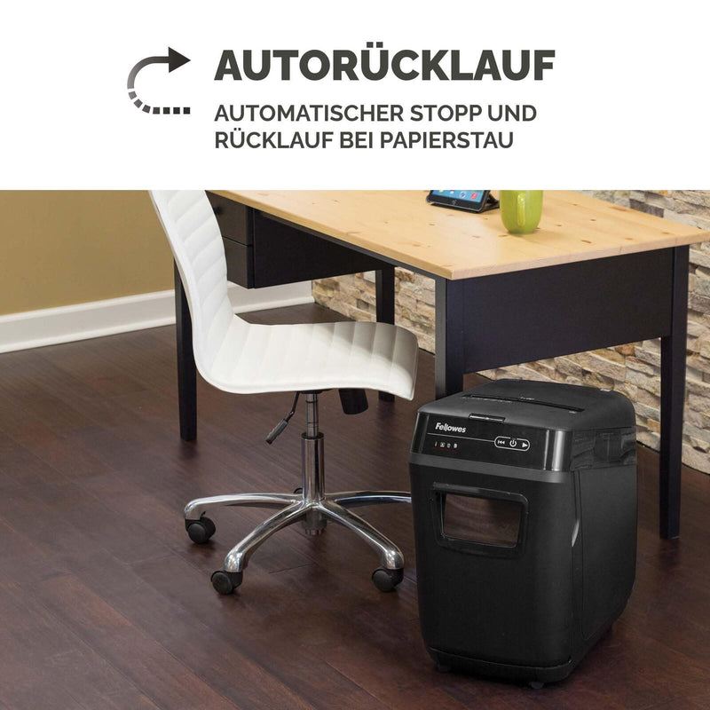 Fellowes AutoMax 200M Aktenvernichter mit Partikelschnitt bis 180 Blatt schwarz