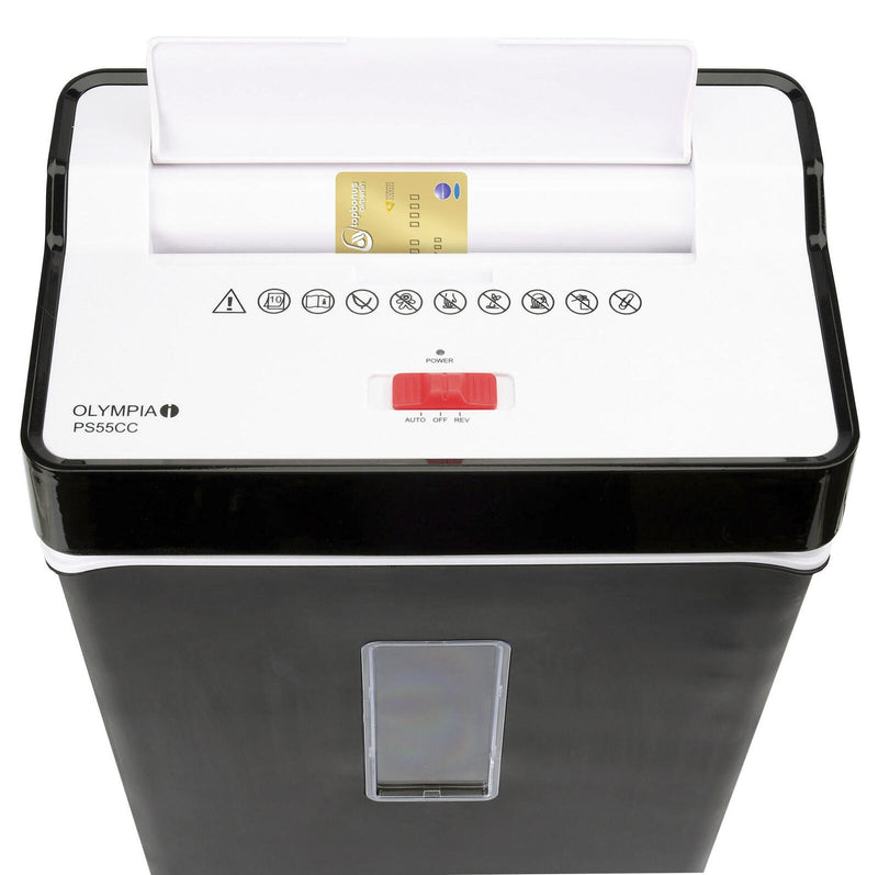 OLYMPIA PS55CC Aktenvernichter mit Partikelschnitt bis 10 Blatt schwarz