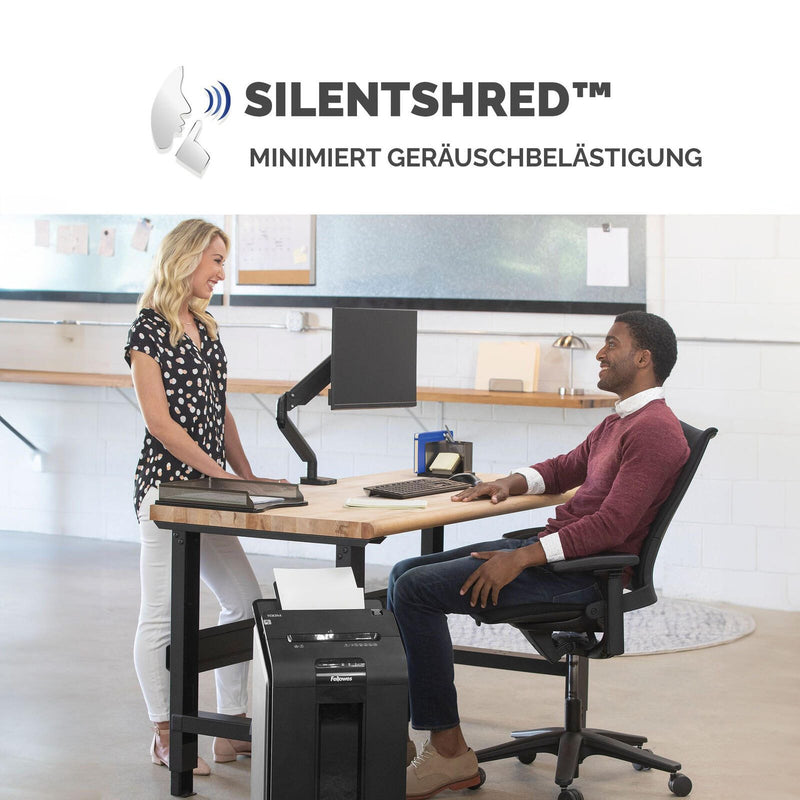 Fellowes Automax 100M Aktenvernichter mit Partikelschnitt bis 100 Blatt schwarz