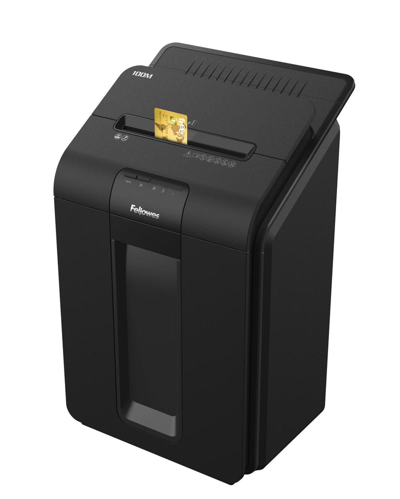 Fellowes Automax 100M Aktenvernichter mit Partikelschnitt bis 100 Blatt schwarz