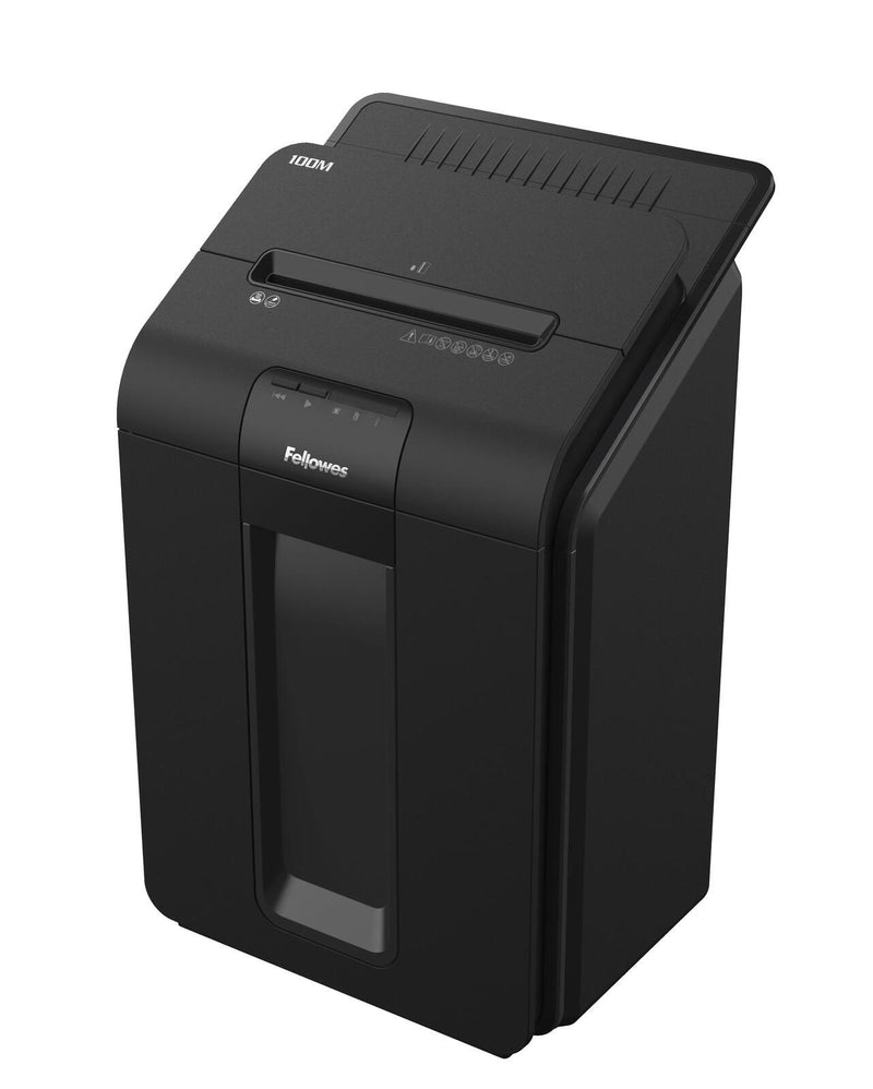 Fellowes Automax 100M Aktenvernichter mit Partikelschnitt bis 100 Blatt schwarz