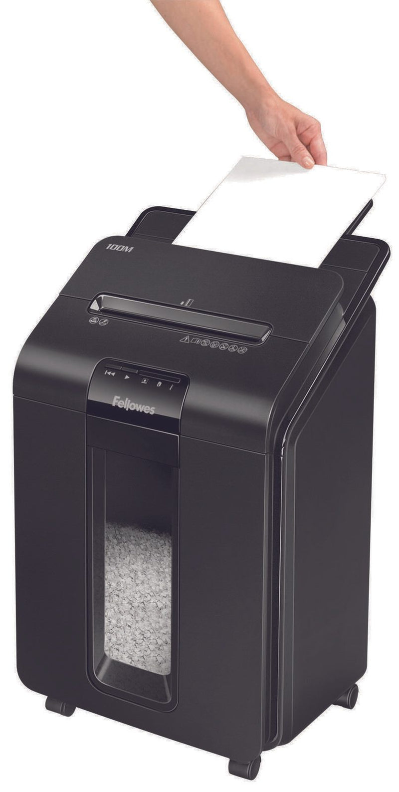 Fellowes Automax 100M Aktenvernichter mit Partikelschnitt bis 100 Blatt schwarz