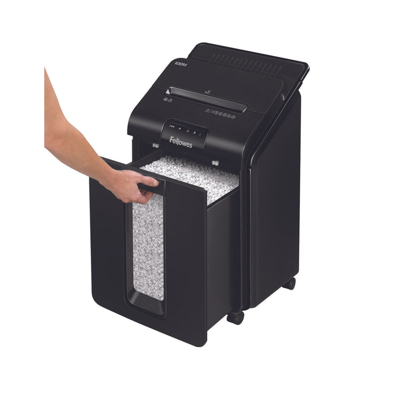 Fellowes Automax 100M Aktenvernichter mit Partikelschnitt bis 100 Blatt schwarz