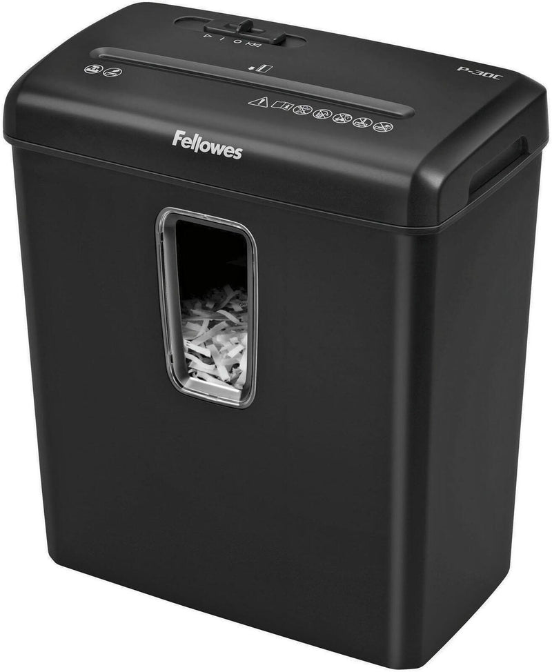 Fellowes Powershred P-30C Aktenvernichter mit Partikelschnitt bis 6 Blatt schwarz