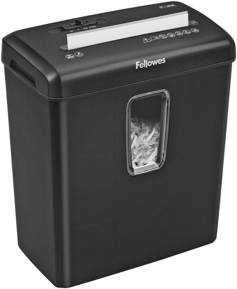 Fellowes Powershred P-30C Aktenvernichter mit Partikelschnitt bis 6 Blatt schwarz