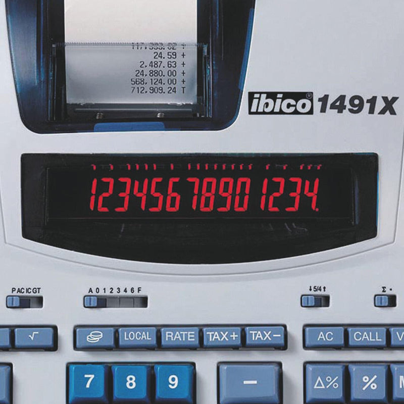 ibico® Tischrechner druckend 1491X weiß/blau