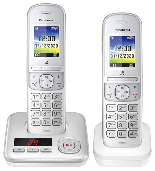 Panasonic Schnurloses Telefon-Set mit Anrufbeantworter KX-TGH722GG silber