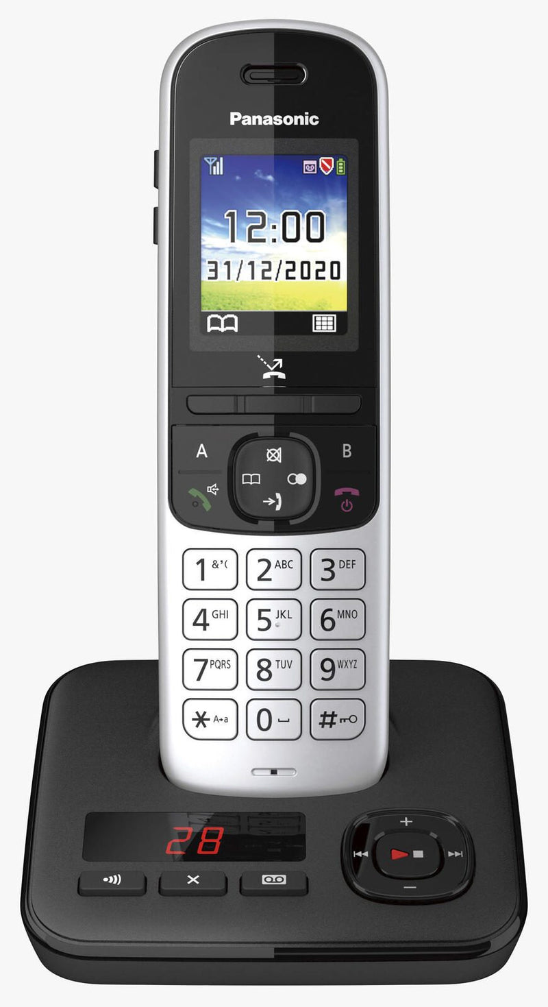 Panasonic Schnurloses Telefon mit Anrufbeantworter KX-TGH720GS silber-schwarz