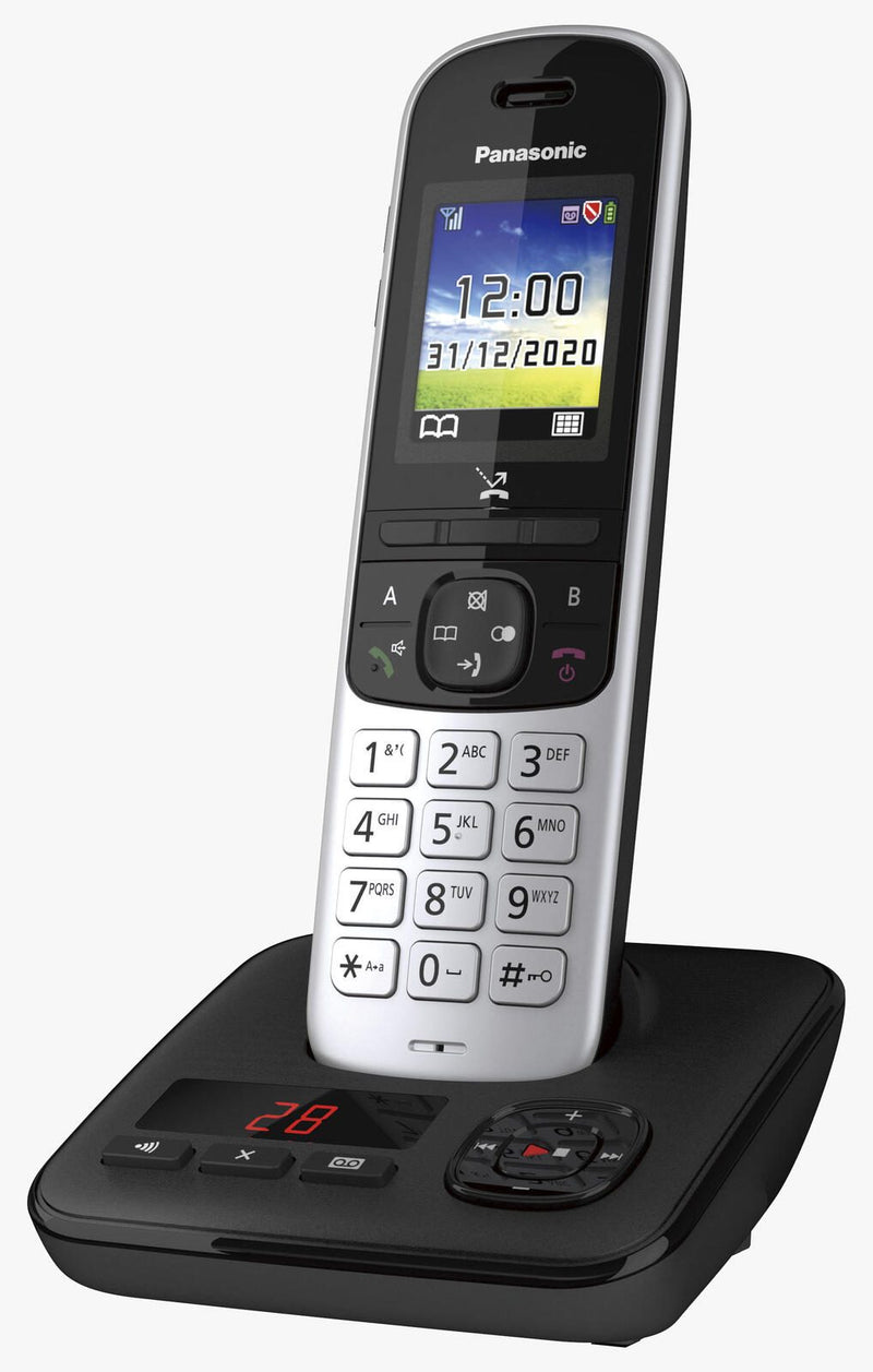 Panasonic Schnurloses Telefon mit Anrufbeantworter KX-TGH720GS silber-schwarz