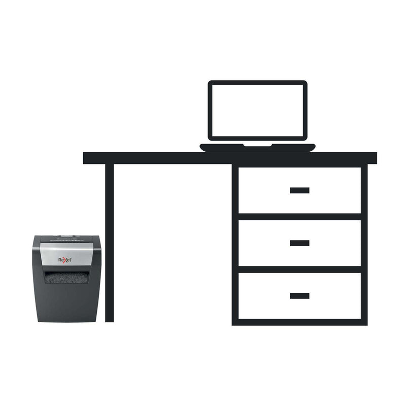 Rexel Momentum X406 Aktenvernichter mit Partikelschnitt bis 6 Blatt schwarz