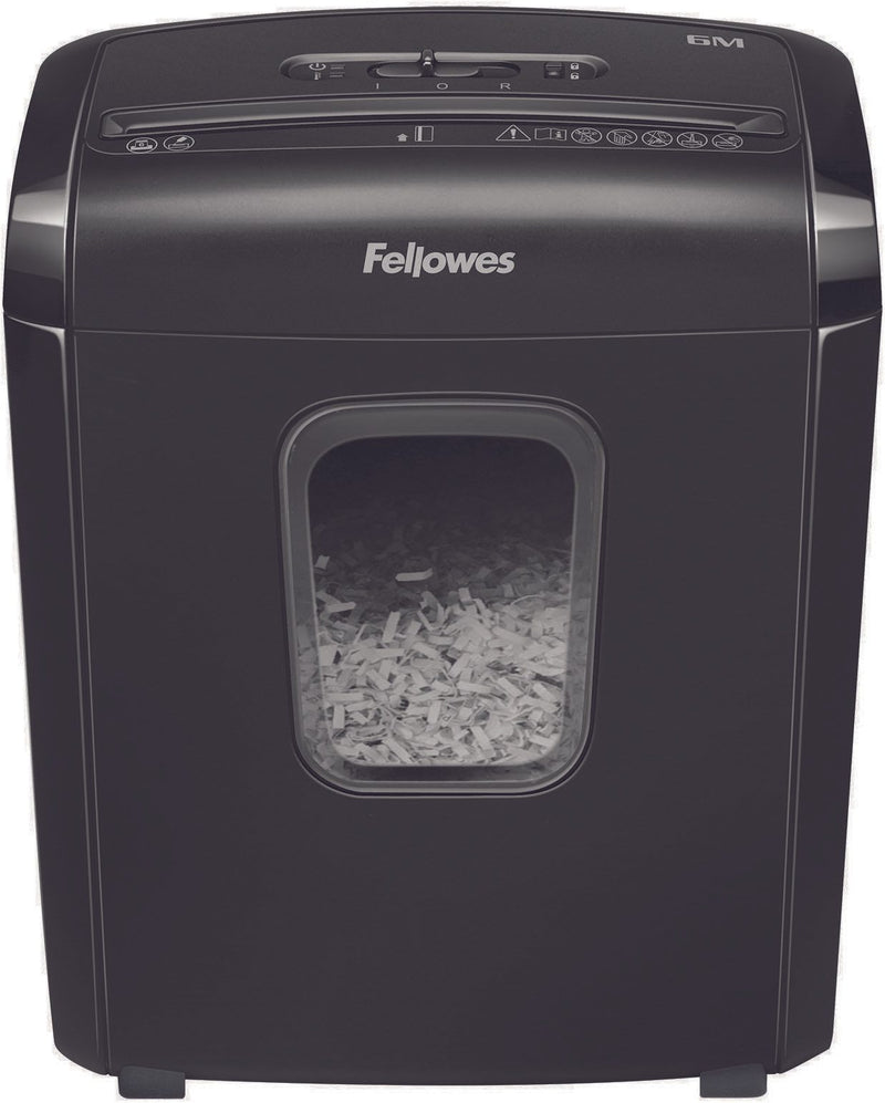 Fellowes Powershred 6M Aktenvernichter mit Partikelschnitt bis 6 Blatt schwarz