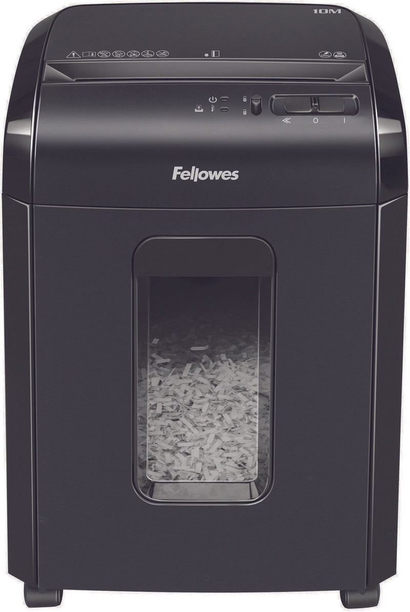 Fellowes Powershred 10M Aktenvernichter mit Partikelschnitt bis 10 Blatt schwarz