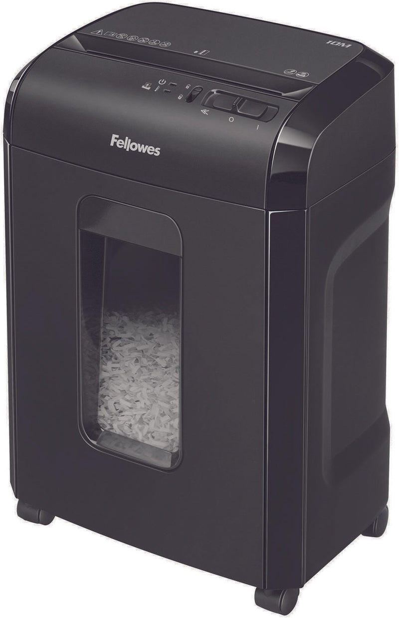 Fellowes Powershred 10M Aktenvernichter mit Partikelschnitt bis 10 Blatt schwarz