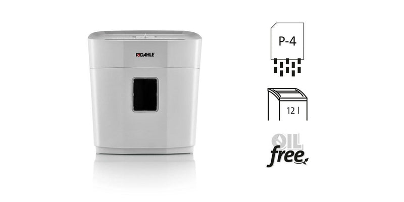 DAHLE PaperSAFE 100 Aktenvernichter mit Partikelschnitt bis 5 Blatt lichtgrau