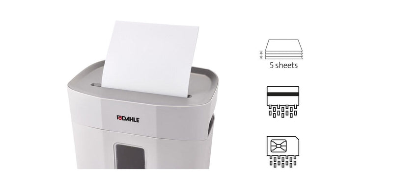 DAHLE PaperSAFE 100 Aktenvernichter mit Partikelschnitt bis 5 Blatt lichtgrau