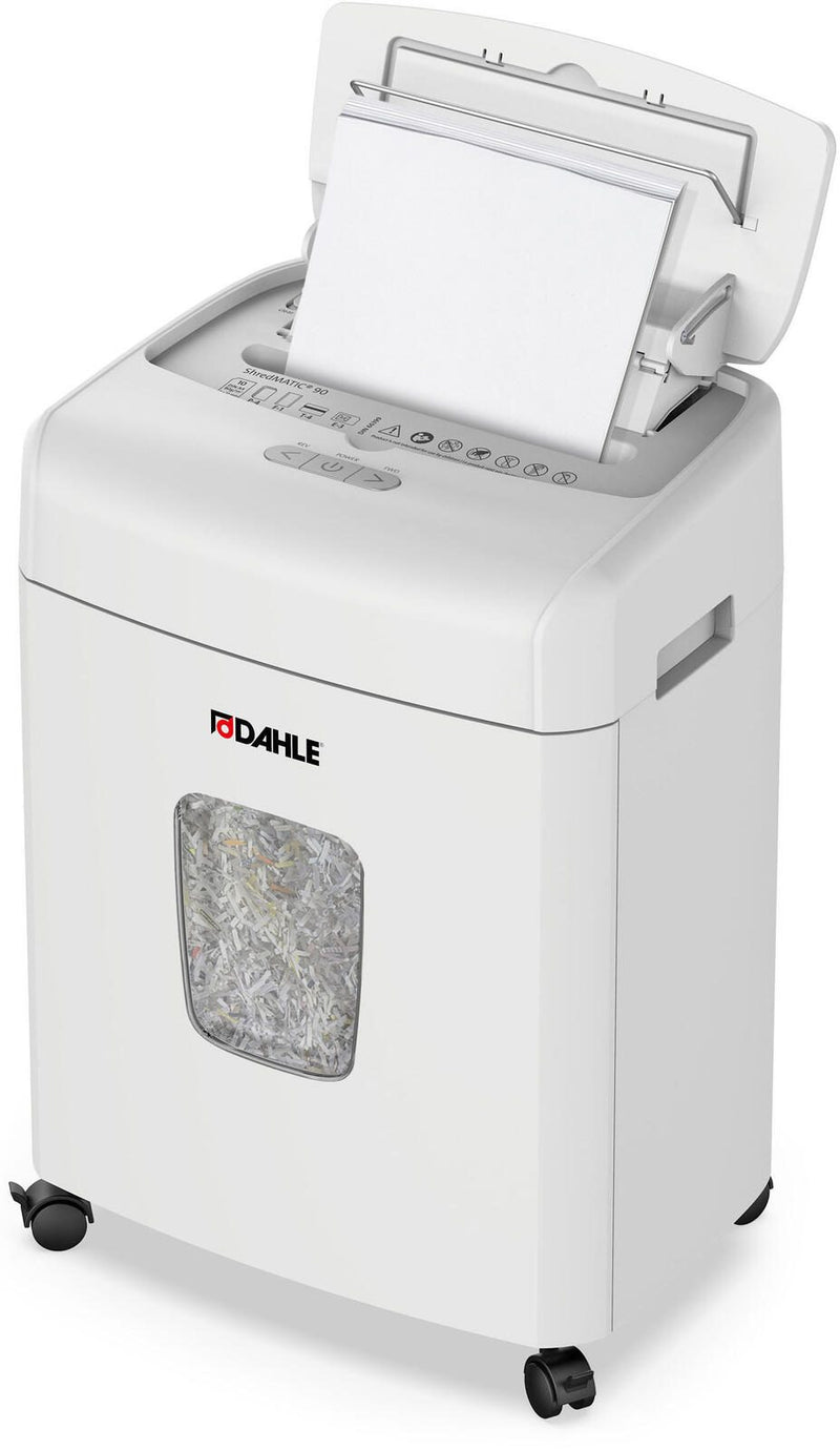 DAHLE ShredMATIC 90 Aktenvernichter mit Partikelschnitt bis 90 Blatt lichtgrau
