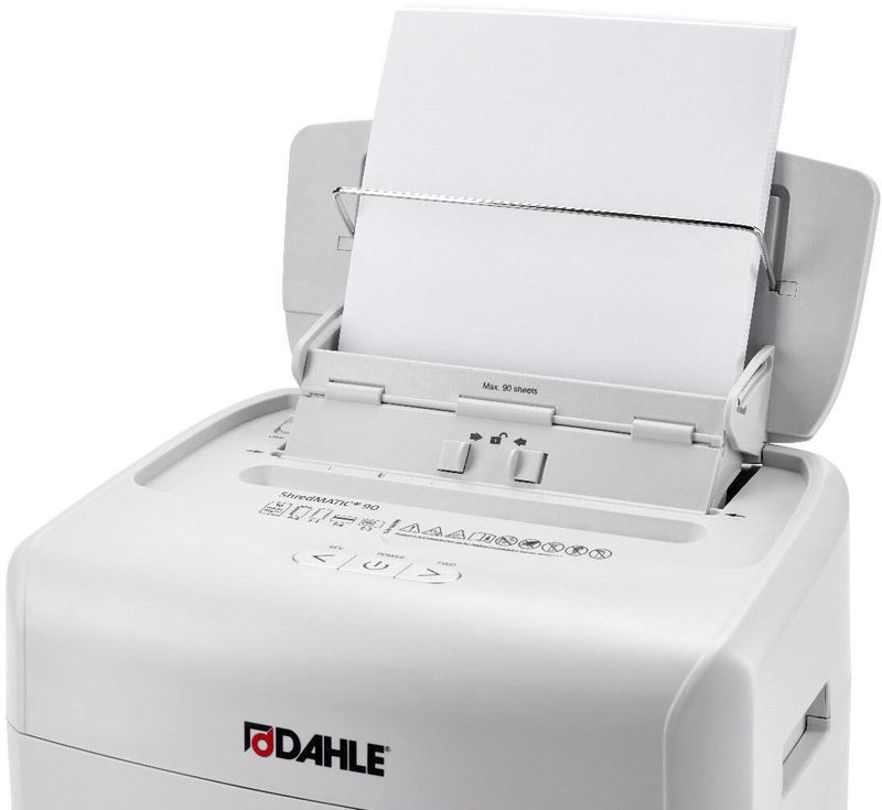 DAHLE ShredMATIC 90 Aktenvernichter mit Partikelschnitt bis 90 Blatt lichtgrau