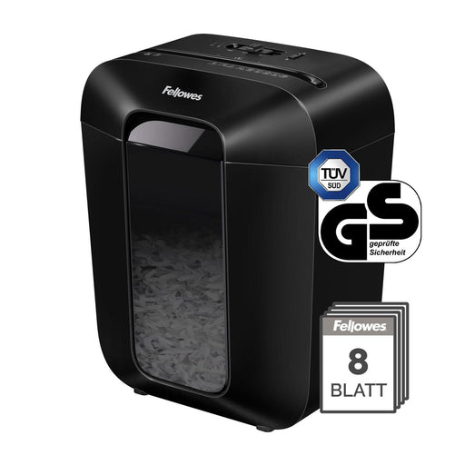 Fellowes Powershred LX45 Aktenvernichter mit Partikelschnitt bis 8 Blatt schwarz