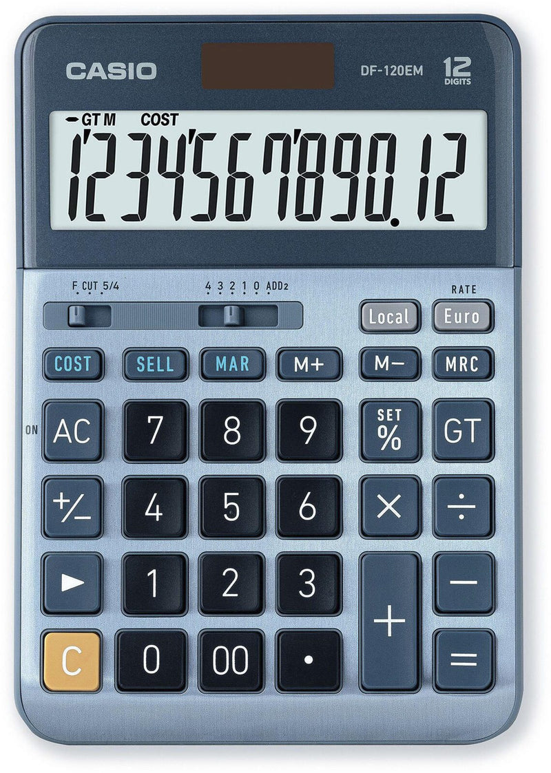 CASIO Tischrechner DF-120EM blau